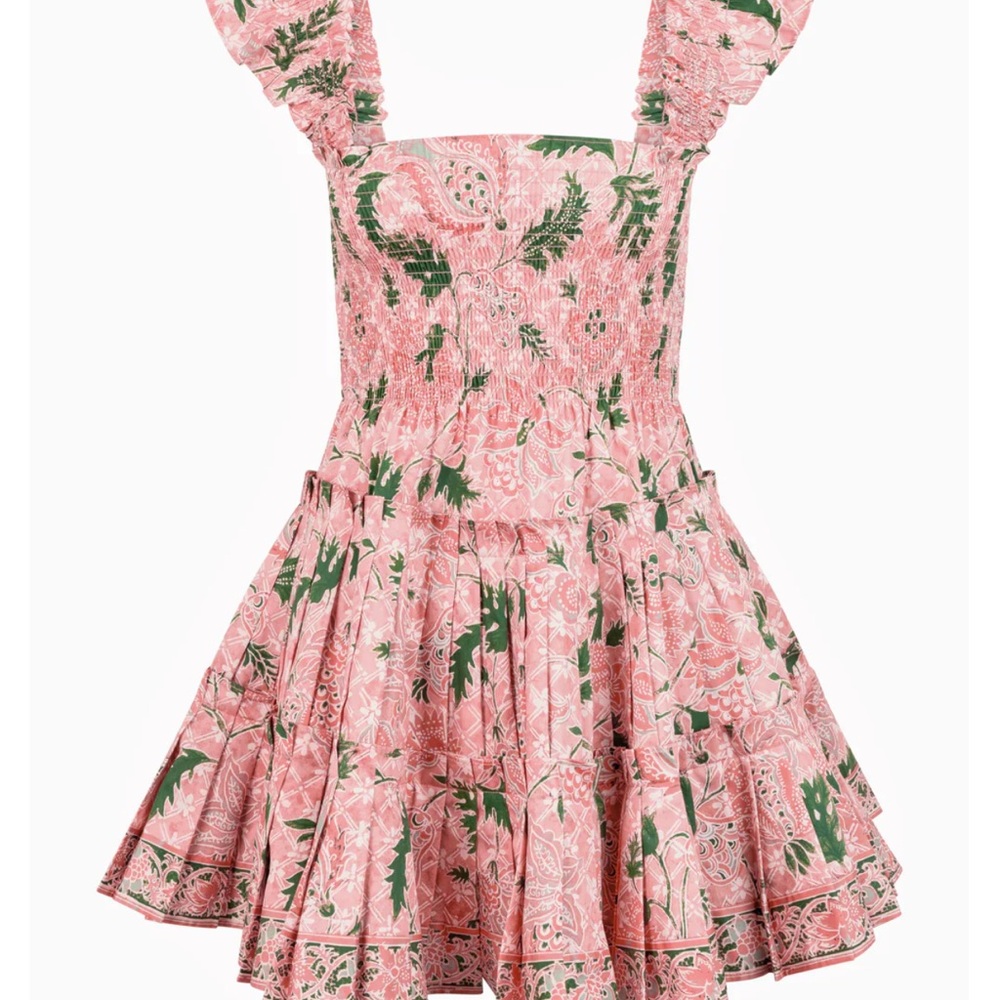 The Charlotte Nap Dress - Rose Calico Trellis